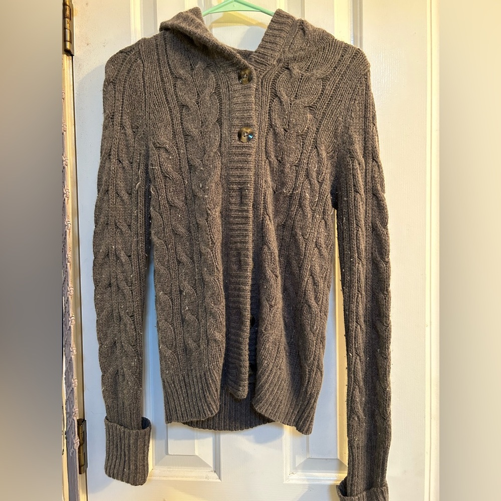 Abercrombie brown button down sweater
